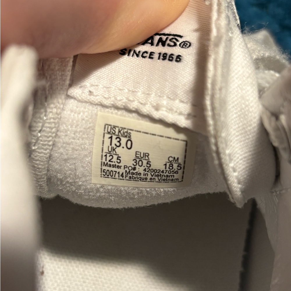 VANS Kids White High-Top Classic Sneakers Size 13 - Picture 4 of 7